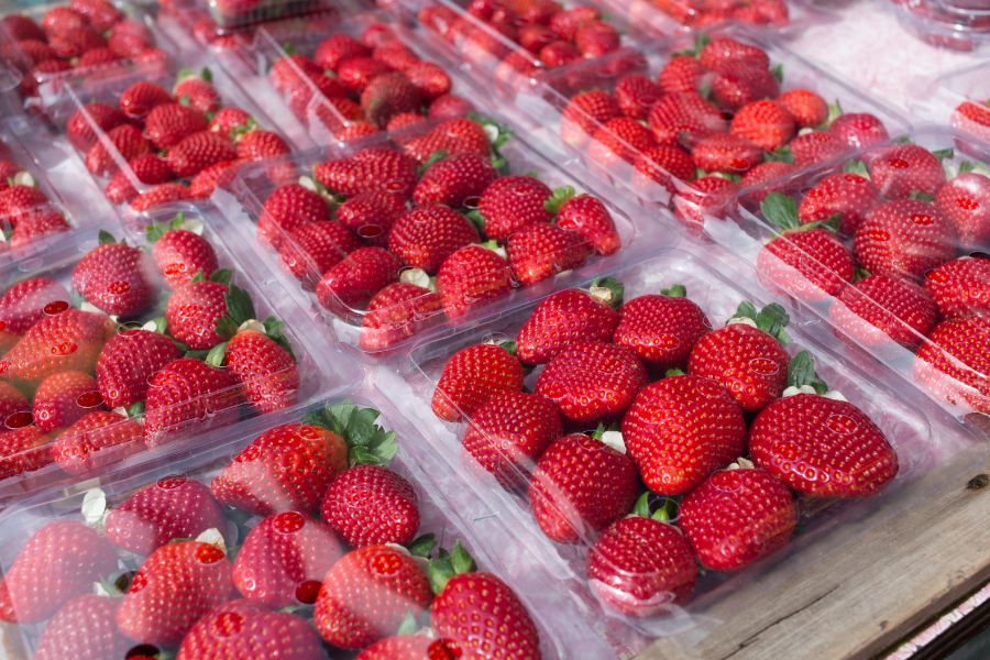 packs of strawberries